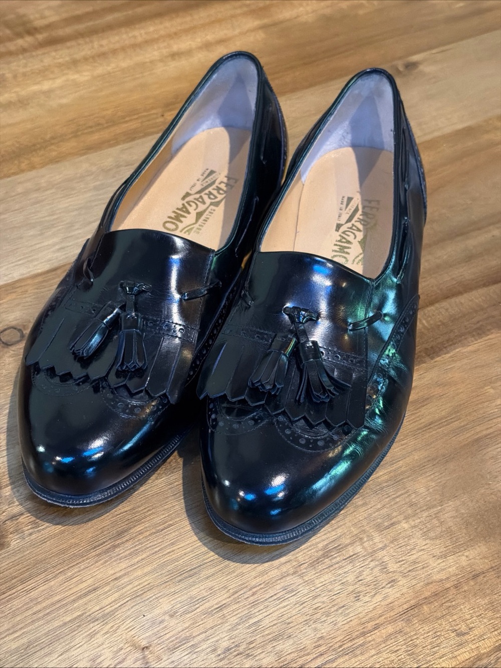 Salvatore Ferragamo Lucas Kiltie Tassel Wingtip Loafers 11 2E EUC